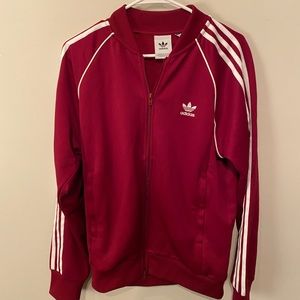 Lightweight Maroon Addias Jacket - Medium